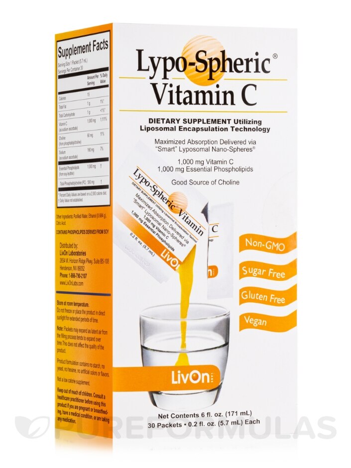 Lypo-Spheric® Vitamin C - 30 Packets - LivOn Labs | PureFormulas