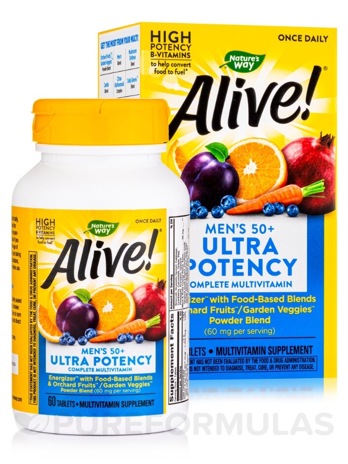 Alive!® Once Daily Men's 50+ Ultra - 60 Tablets - Nature's Way |  PureFormulas
