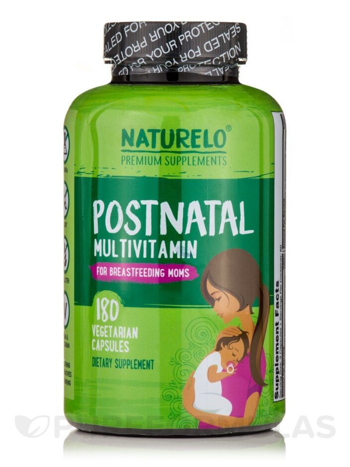 Postnatal Multivitamin for Breastfeeding Moms - 180 Vegetarian Capsules -  NATURELO Premium Supplements | PureFormulas