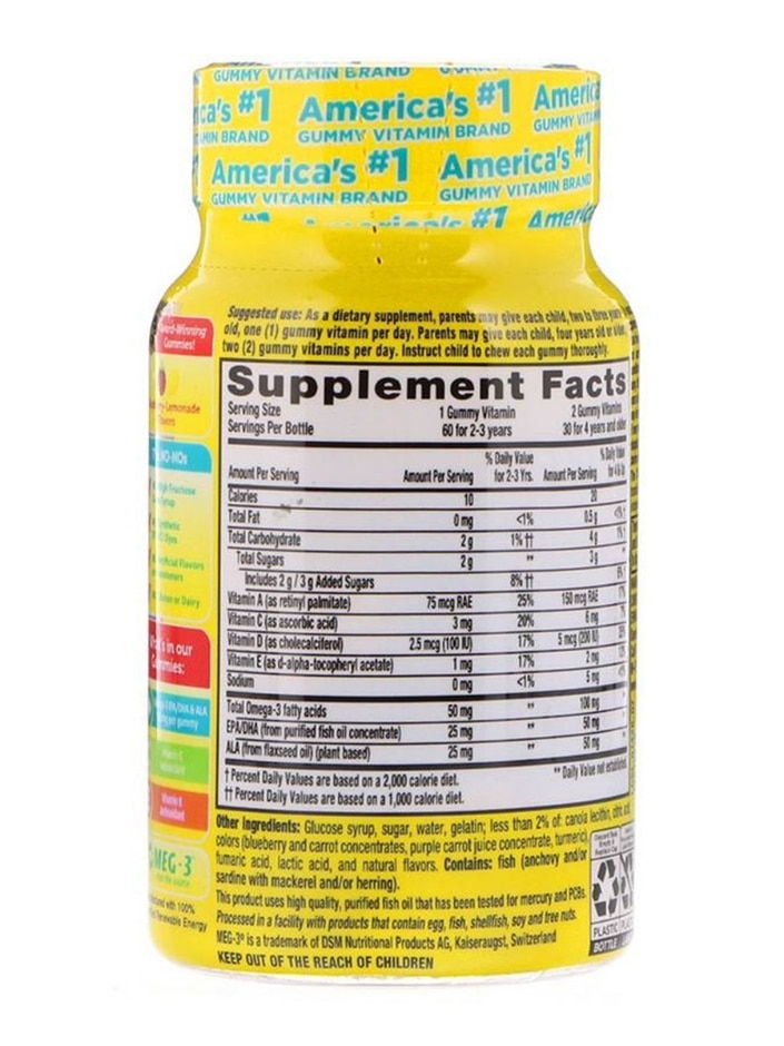 Omega-3 EPA, DHA & ALA Gummy, Raspberry Lemonade Flavor - L'il Critters |  PureFormulas