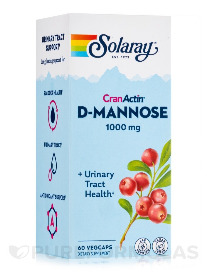 D-Mannose with CranActin® Cranberry Extract 1000 mg - Solaray | PureFormulas