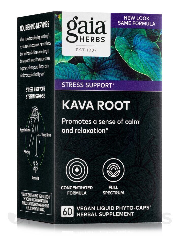 Kava Kava Root - 60 Vegetarian Liquid Phyto-Caps® - Gaia Herbs |  PureFormulas