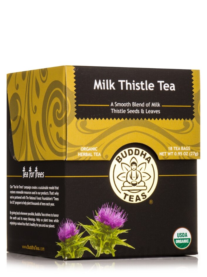 Organic Milk Thistle Tea - 18 Tea Bags - Buddha Teas | PureFormulas