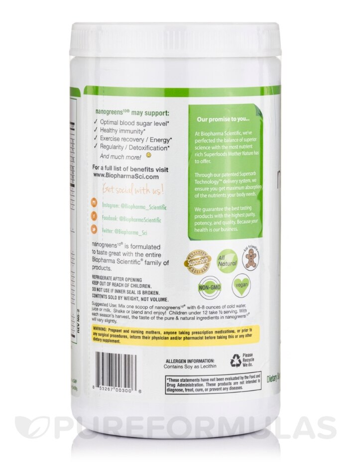 Biopharma Scientific - NanoGreens10 Green Apple 12.7 oz