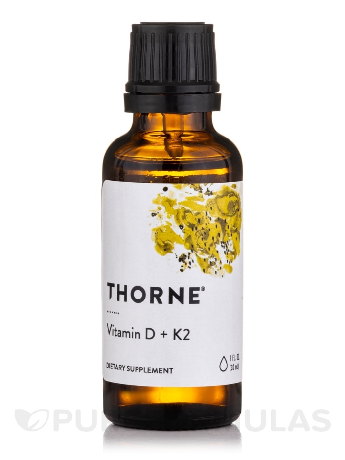 Vitamin D + K2 Liquid - 1 fl. oz (30 ml) - Thorne | PureFormulas