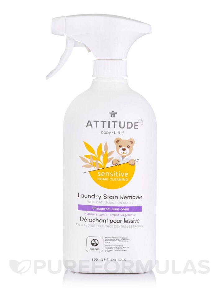 Sensitive Home Cleaning - Baby Laundry Stain Remover - Unscented - 27.1 fl.  oz (800 ml) - ATTITUDE | PureFormulas