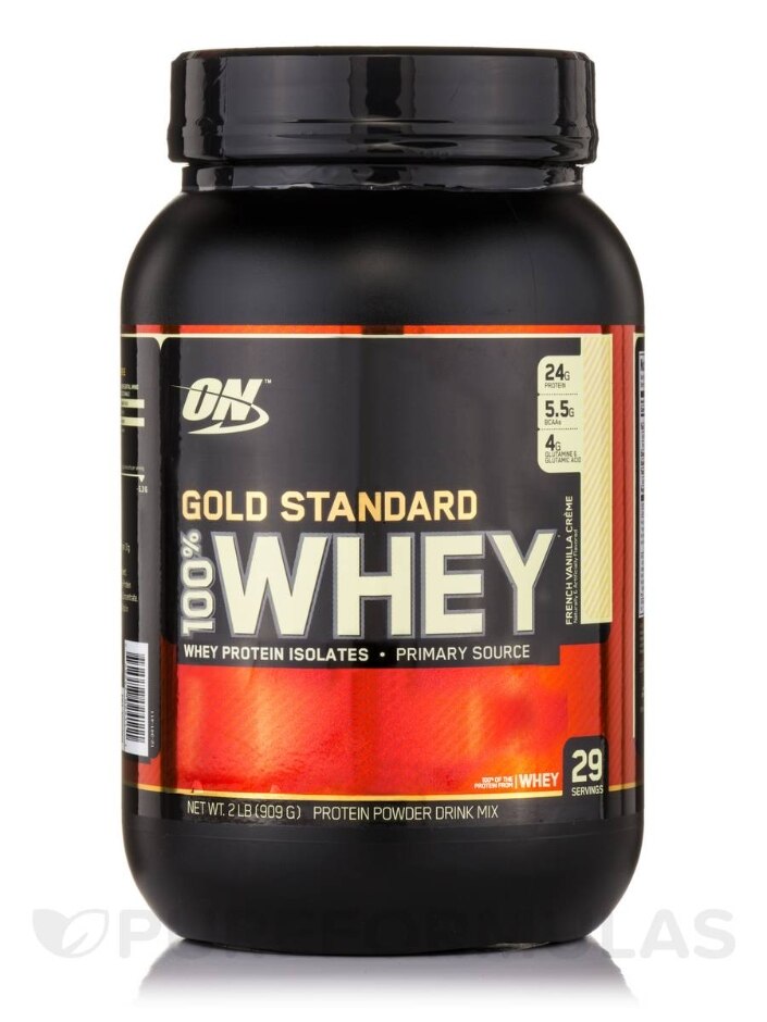 Gold Standard 100% Whey, French Vanilla Crème - 2 lb (909 Grams) - Optimum  Nutrition | PureFormulas