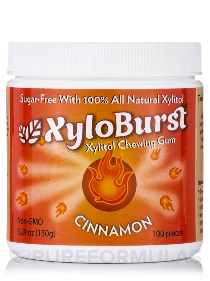 Xylitol Gum, Cinnamon - 100 Pieces (5.29 oz / 150 Grams