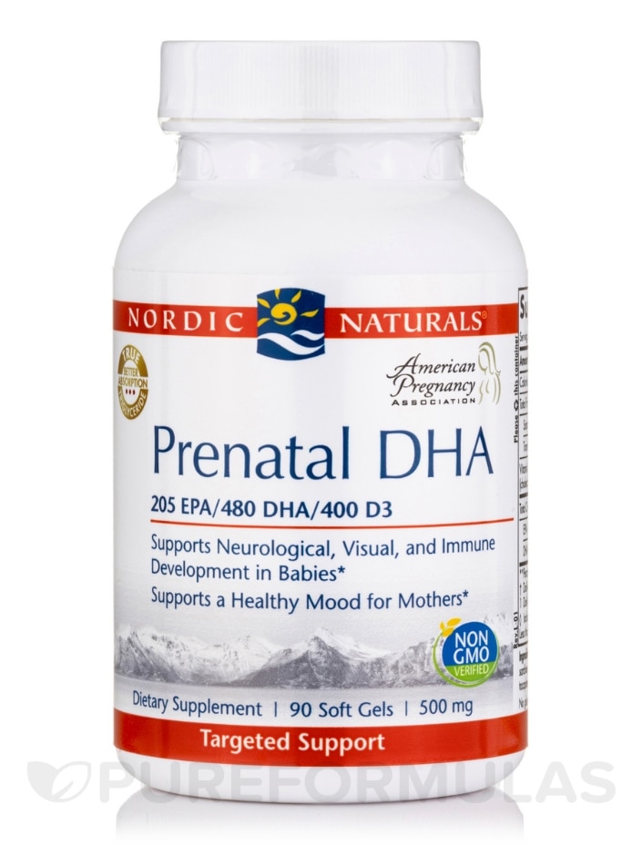 Prenatal DHA 500 mg - 90 Soft Gels - Nordic Naturals | PureFormulas