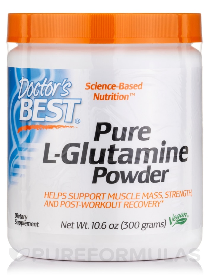 Pure L-Glutamine Powder - 10.6 oz (300 Grams) - Doctor's Best | PureFormulas