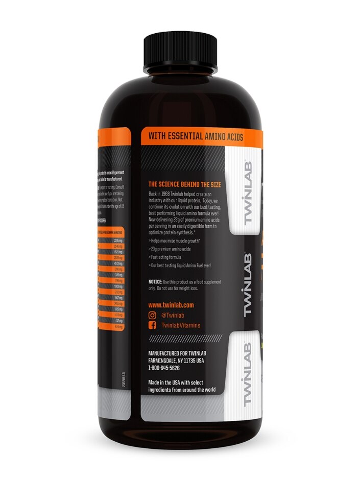 Amino Fuel Liquid Concentrate, Orange Flavor - 16 fl. oz (473 ml) - Twinlab  | PureFormulas