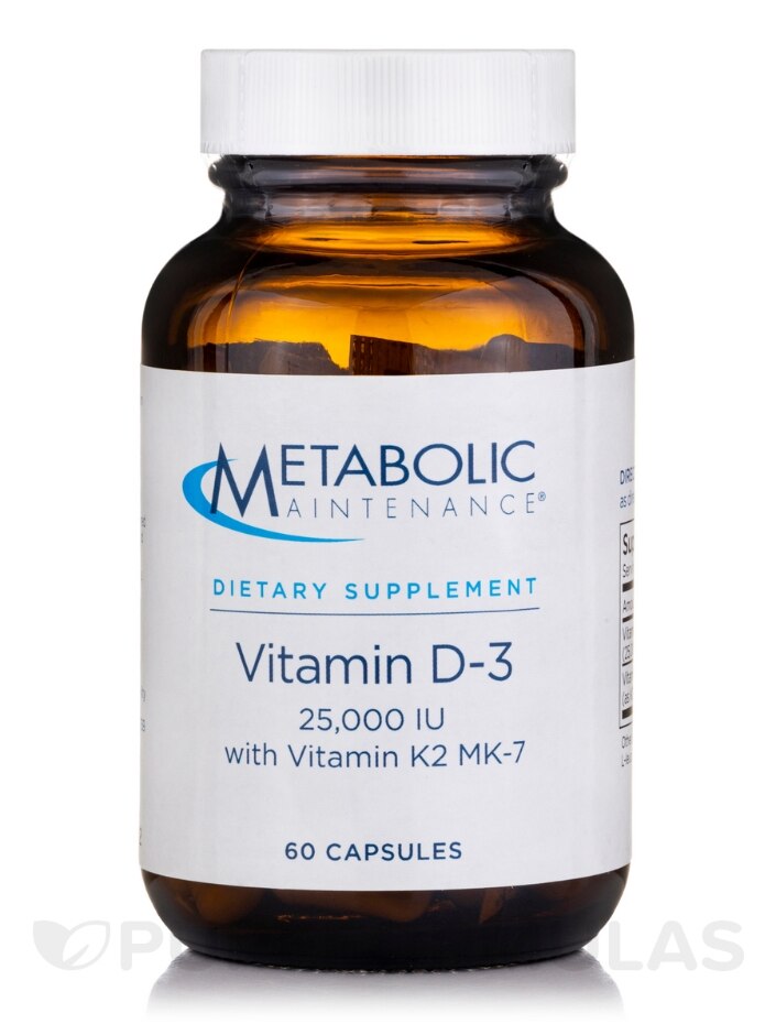 Vitamin D-3 25,000 IU with Vitamin K-2 M7 - 60 Capsules - Metabolic  Maintenance | PureFormulas