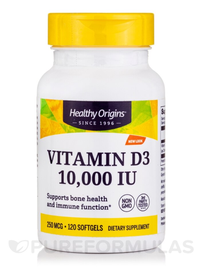 Vitamin D3 10000 IU - Healthy Origins | PureFormulas