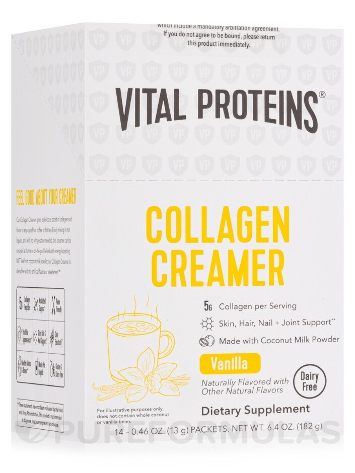 Collagen Creamer, Vanilla Flavor - 14 Stick Pack Box - Vital Proteins |  PureFormulas