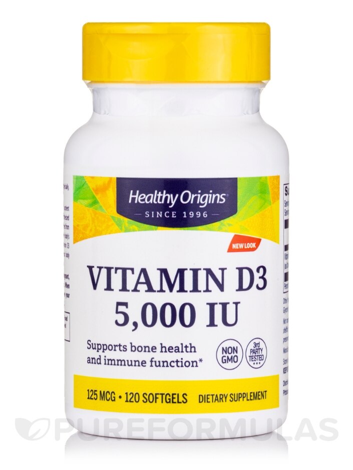 Vitamin D3 5000 IU - Healthy Origins | PureFormulas