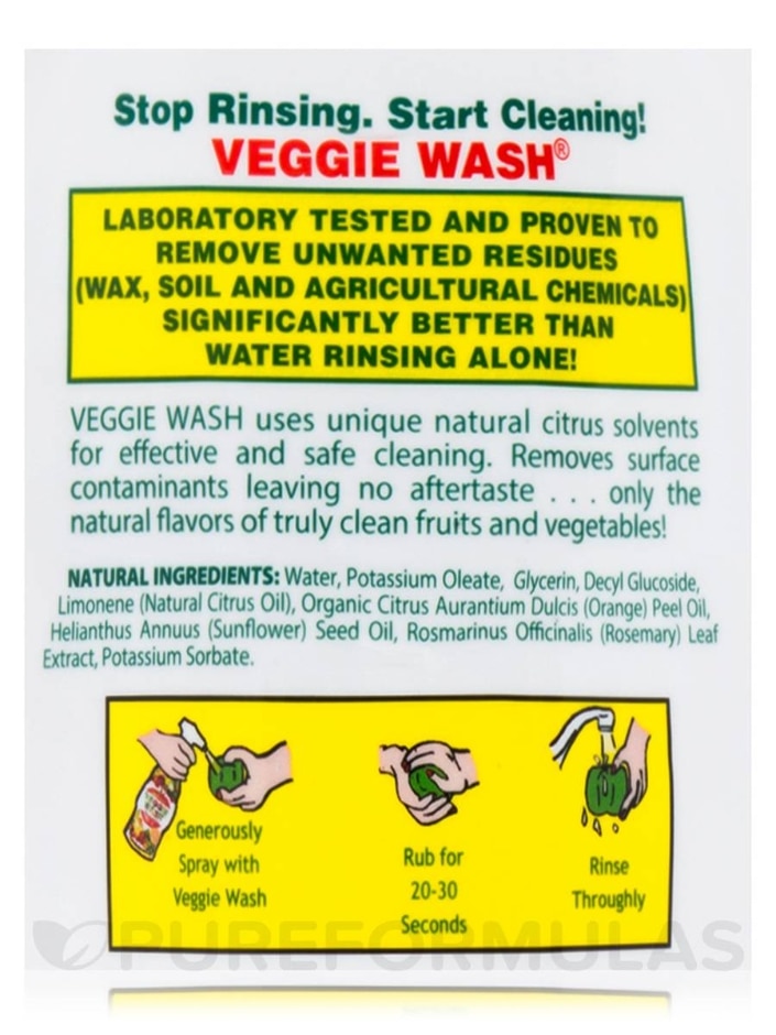 Veggie Wash Fruit & Vegetable Wash, Produce Wash and Cleaner, 16-Fluid Ounce