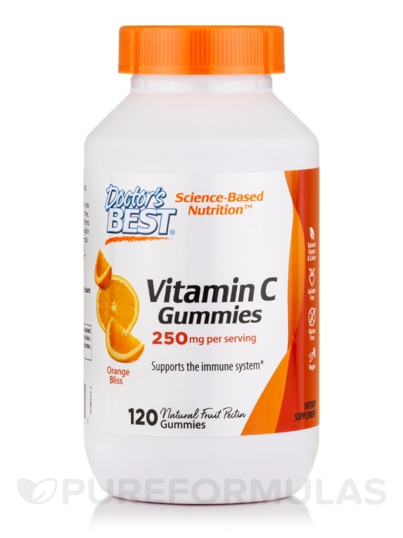 Vitamin C Gummies 250 mg, Orange Bliss - 120 Gummies