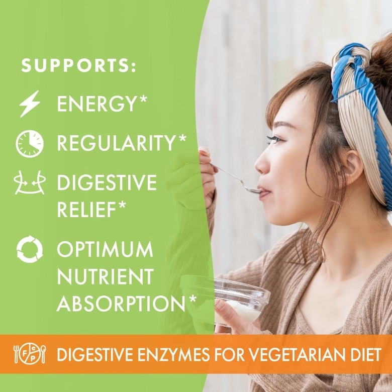 Real-Zymes™ Vegetarian Digestive Enzymes - 90 Vegi-Caps - Alternate View 2