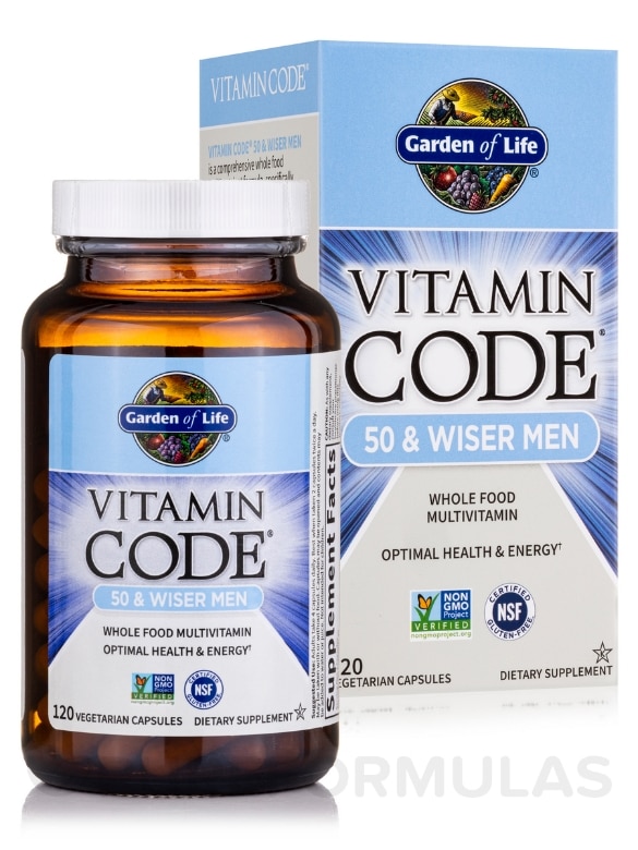 Vitamin Code® - 50 & Wiser Men's Multi - 120 Vegetarian Capsules - Alternate View 1