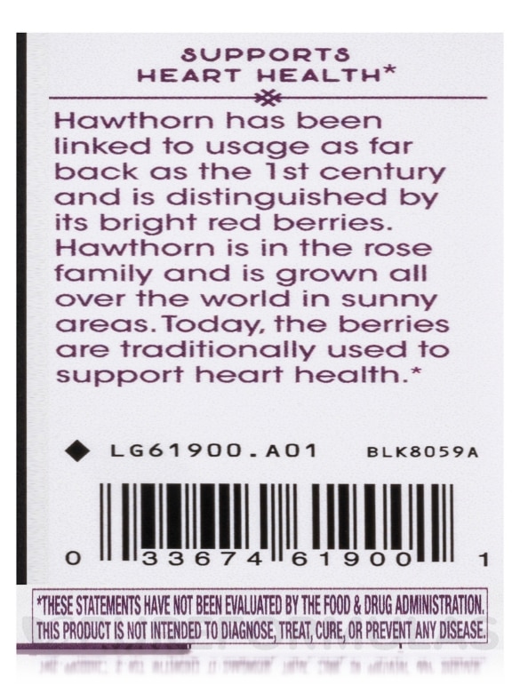 Hawthorn Standardized - 90 Capsules - Alternate View 6
