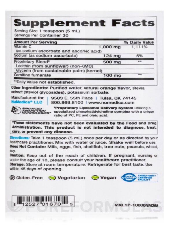 Liposomal Vitamin C - 5 fl. oz (150 ml) - Alternate View 3