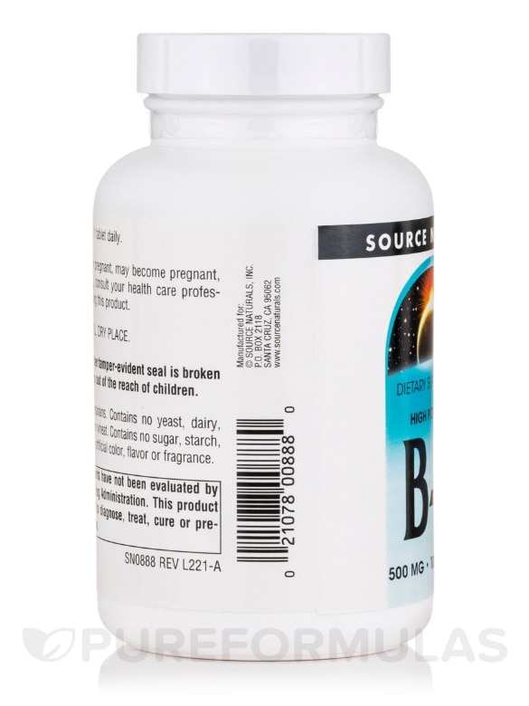 B-1 500 mg - 100 Tablets - Alternate View 3