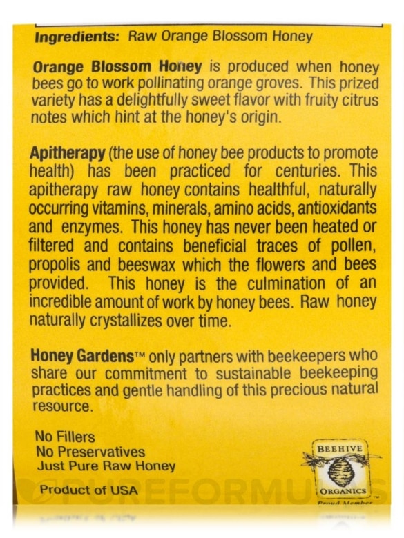 Raw Honey | Orange Blossom - 16 oz (454 Grams) - Alternate View 5