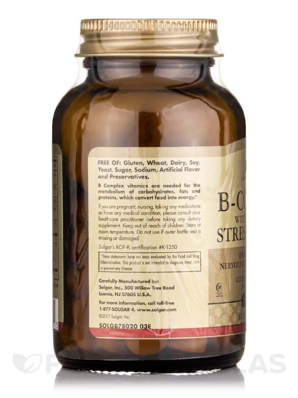 B-Complex with Vitamin C Stress Formula - 100 Tablets - Alternate View 3