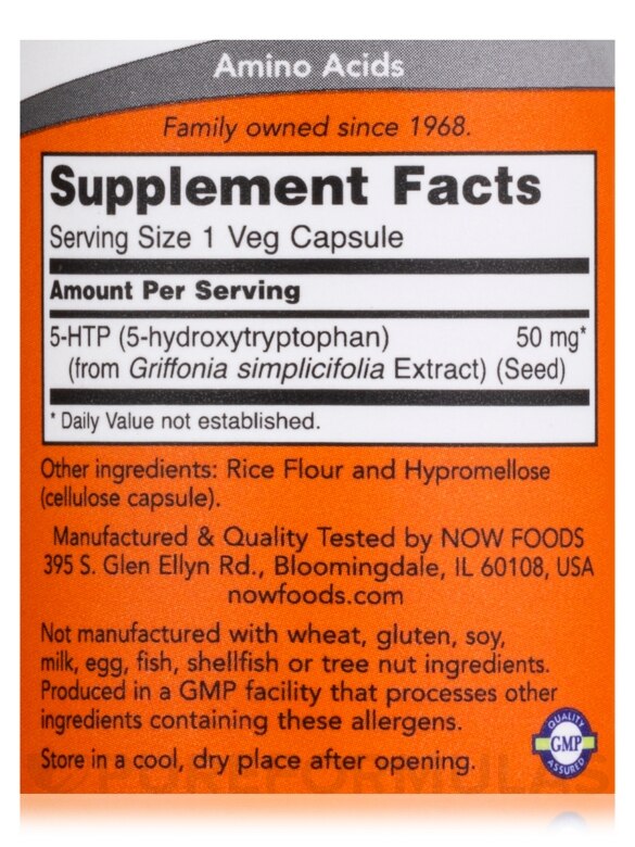 5-HTP 50 mg - 30 Veg Capsules - Alternate View 3