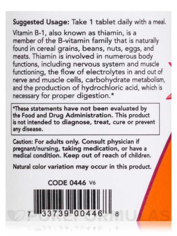 B-1 100 mg - 100 Tablets - Alternate View 4