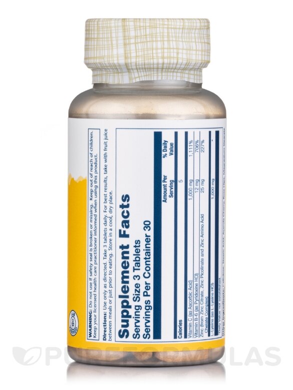 L-Lysine 1000 mg - 90 Tablets - Alternate View 1