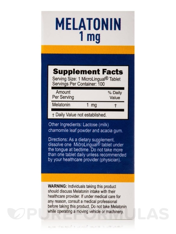 Melatonin 1 mg - 100 MicroLingual® Tablets - Alternate View 2
