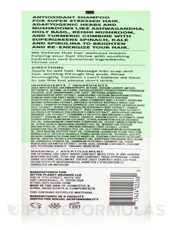 Juice Cleanse Supergreens & Adaptogens Shampoo - 8 fl. oz (236.5 ml) - Alternate View 2
