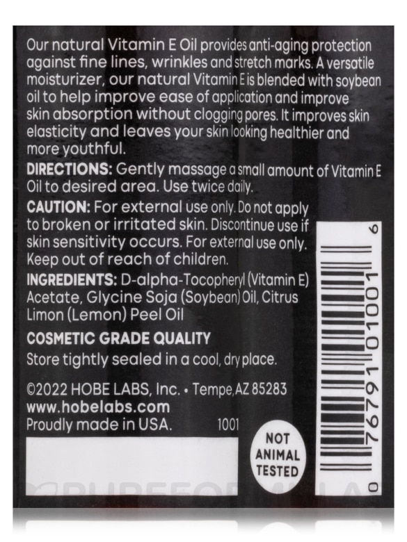 Hobé® Naturals™ Vitamin E Oil 50,000 IU - 2 fl. oz (59 ml) - Alternate View 4