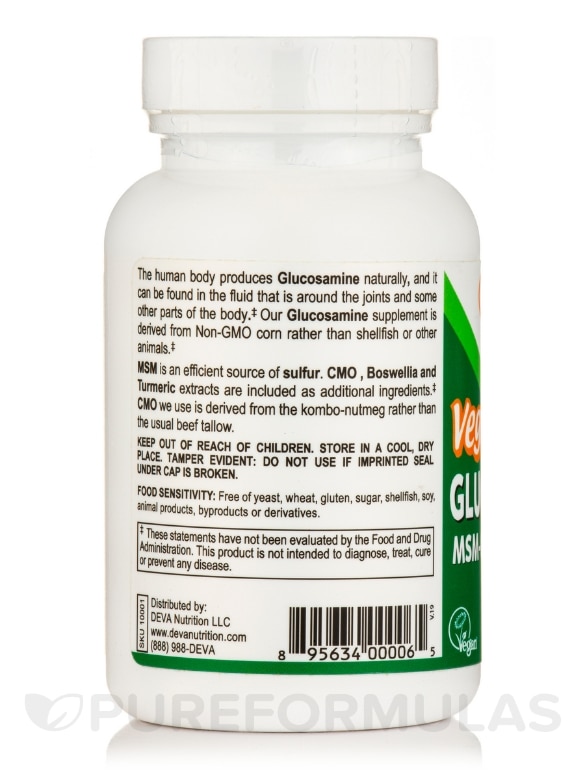 Vegan Glucosamine MSM & CMO - 90 Tablets - Alternate View 2