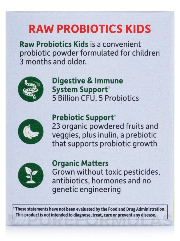 Raw Probiotics Kids Powder - 3.4 oz (96 Grams) - Alternate View 6