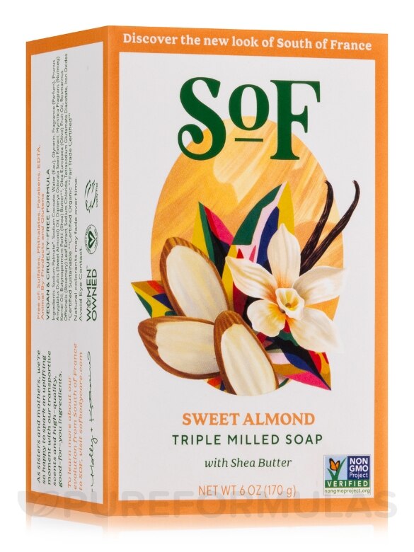 Sweet Almond Bar Soap - 6 oz (170 Grams)