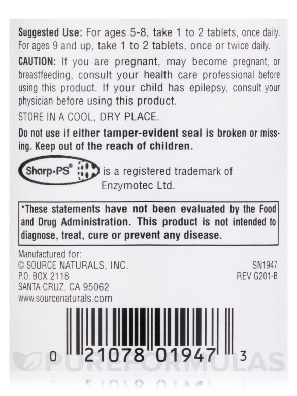 Attentive Child™ Tablets - 120 Tablets - Alternate View 4