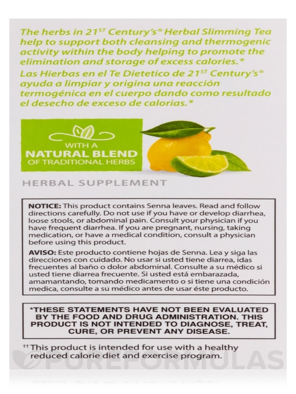 Herbal Slimming Tea, Lemon-Lime - 24 Tea Bags - Alternate View 6