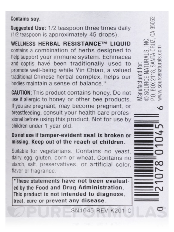 Wellness Herbal Resistance™ Liquid - 4 fl. oz (118.28 ml) - Alternate View 4