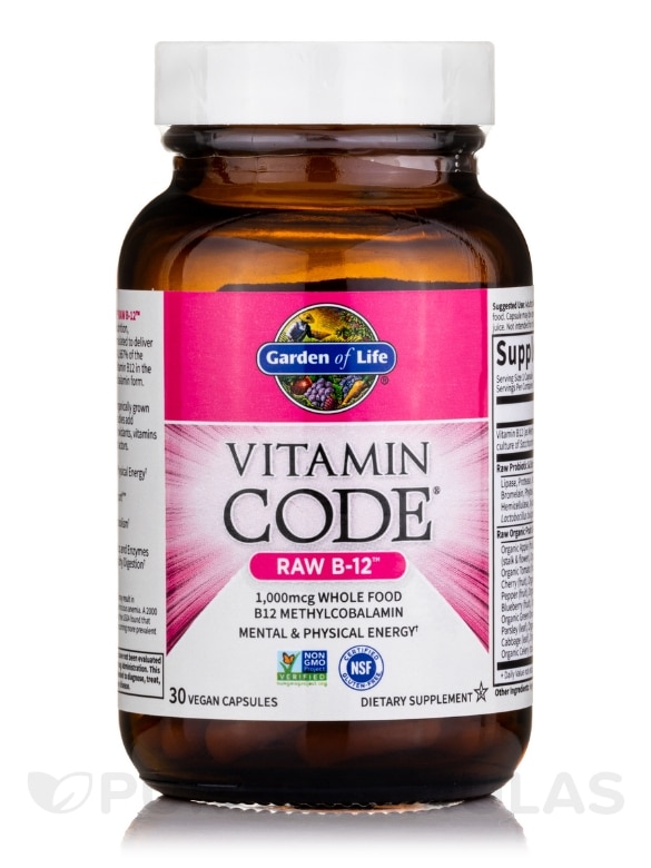 Vitamin Code® - Raw Vitamin B12 - 30 Vegan Capsules - Alternate View 2