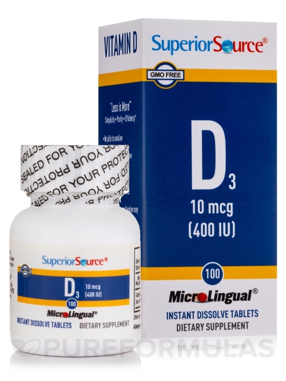 Vitamin D3 400 IU (as Cholecalciferol) - 100 MicroLingual® Tablets - Alternate View 1