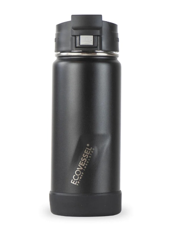 The Perk - TriMax Triple Insulated Bottle with Push-Button Flip Lid - Black Shadow - 16 oz (473 ml)
