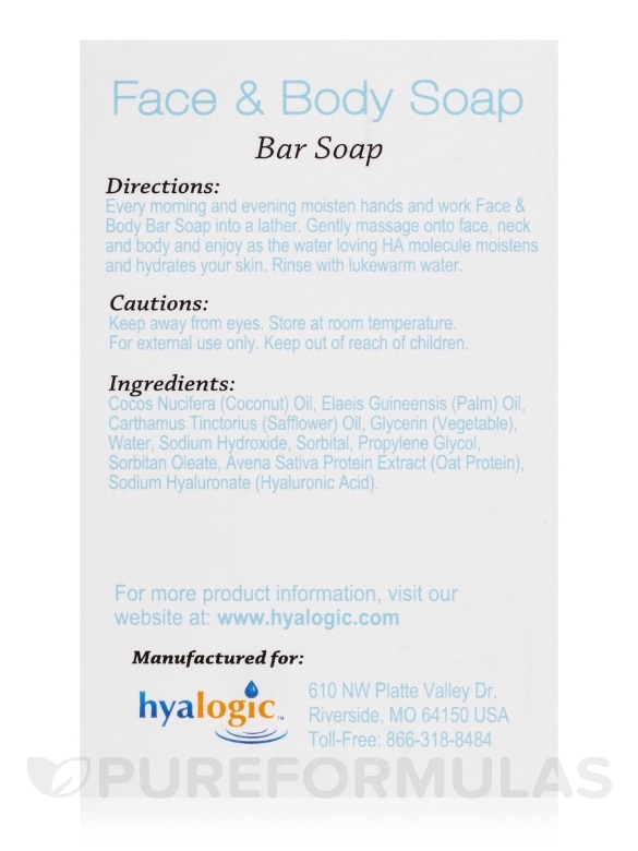 Face & Body Bar Soap with Hyaluronic Acid - 4 oz (113.4 Grams) - Alternate View 8