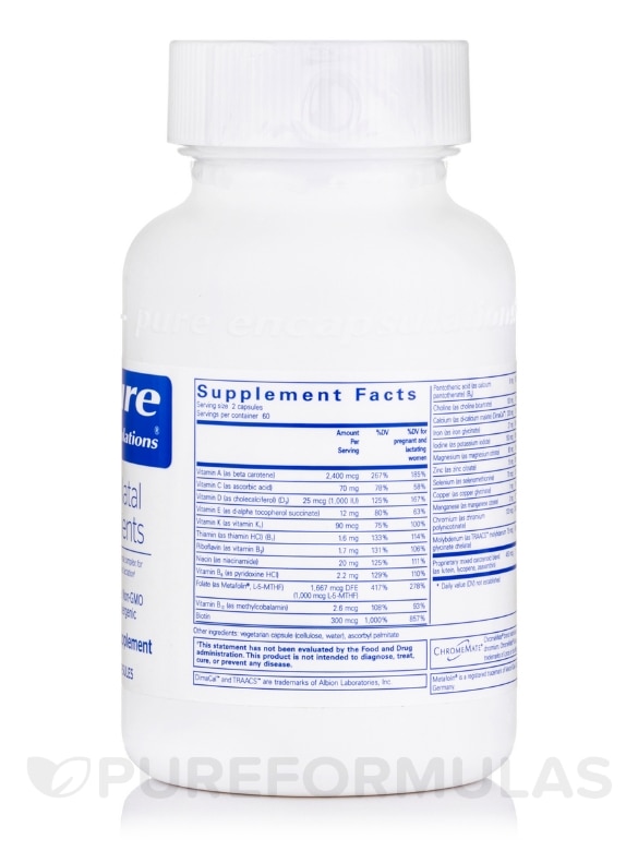 PreNatal Nutrients - 120 Capsules - Alternate View 1