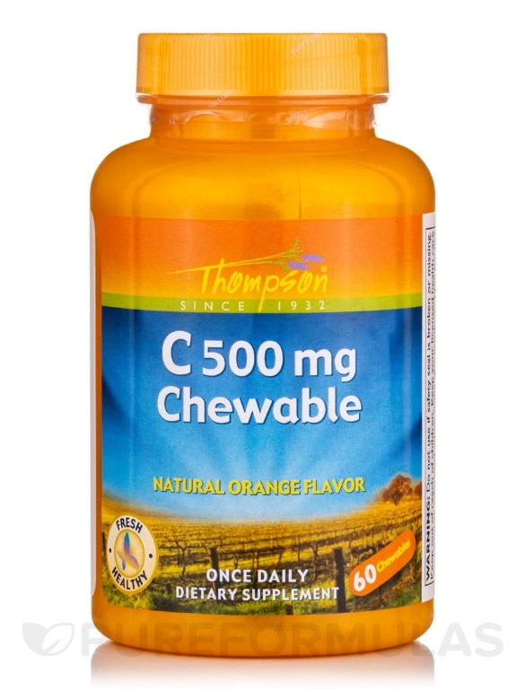 Vitamin C 500 mg Chewable (Natural Orange Flavor) - 60 Chewables