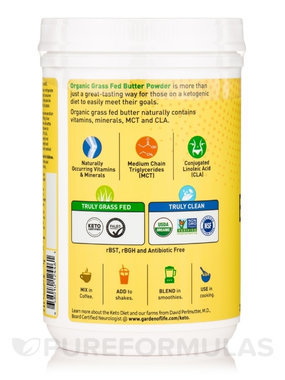 Dr. Formulated Keto Organic Grass Fed Butter Powder - 10.58 oz (300 Grams) - Alternate View 2