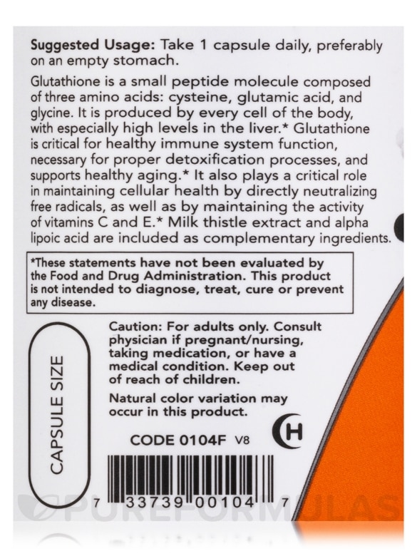 Glutathione 500 mg - 60 Veg Capsules - Alternate View 4