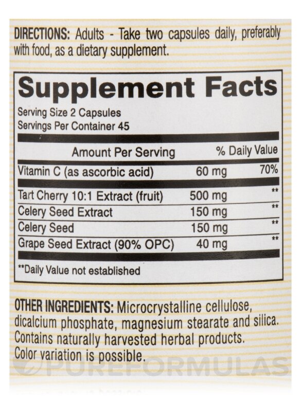 Advanced Tart Cherry 500 mg (10:1 Extract) - 90 Veggie Capsules - Alternate View 4