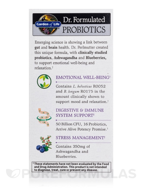 Dr. Formulated Probiotics Mood+ - 60 Vegetarian Capsules - Alternate View 6